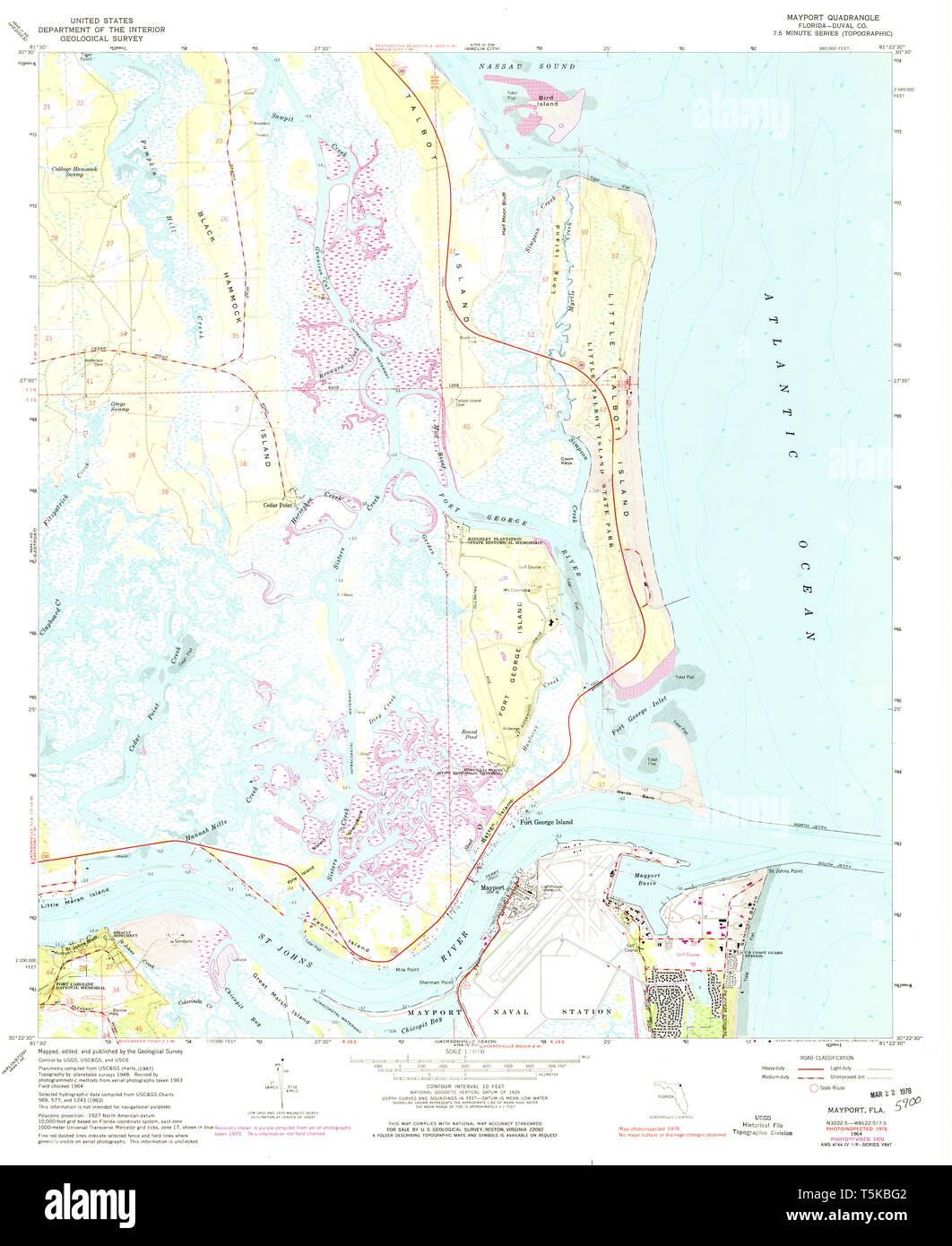 USGS Topo Map of Mayport, Florida