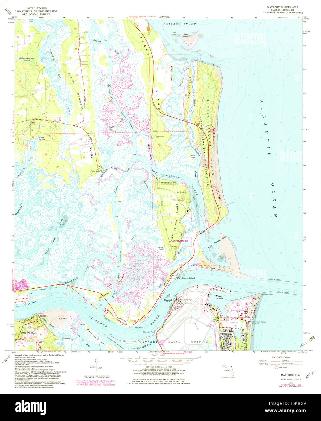 Us Geological Survey Map of Mayport, Florida