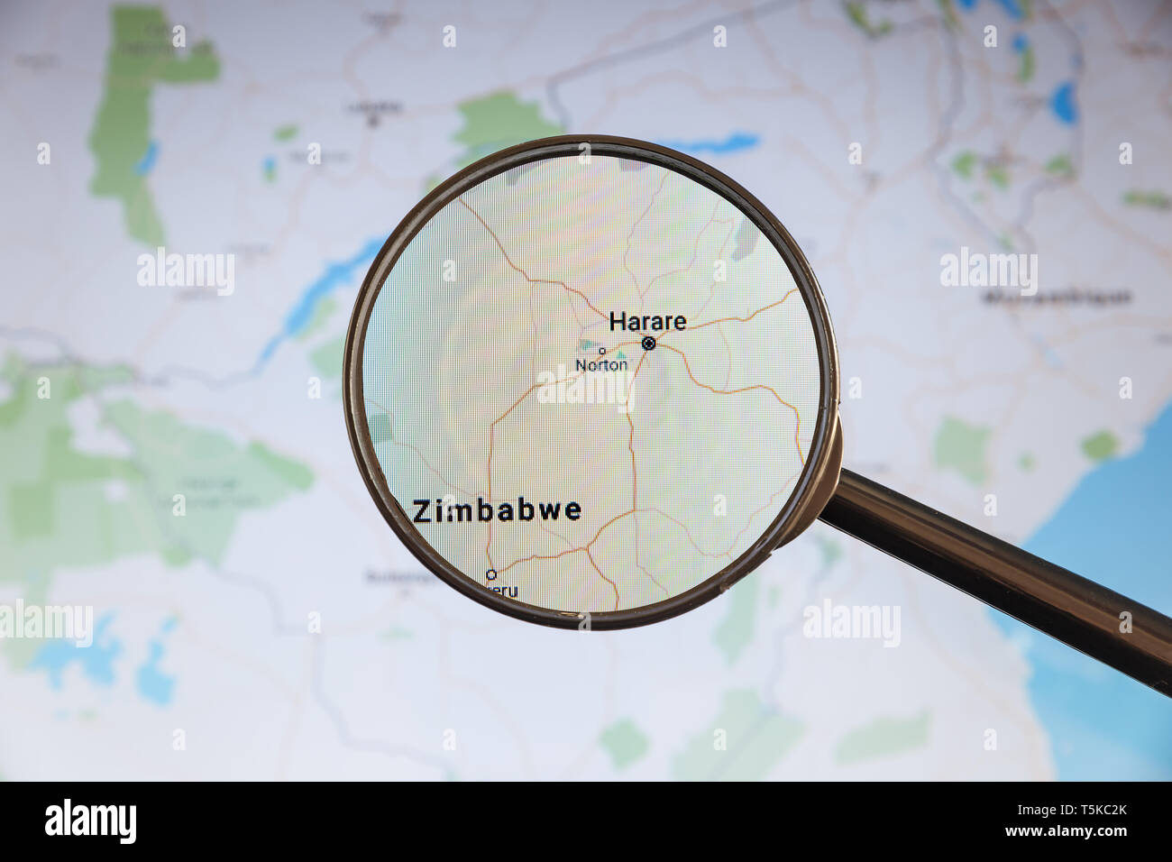 Harare, Zimbabwe. Political map. City visualization illustrative