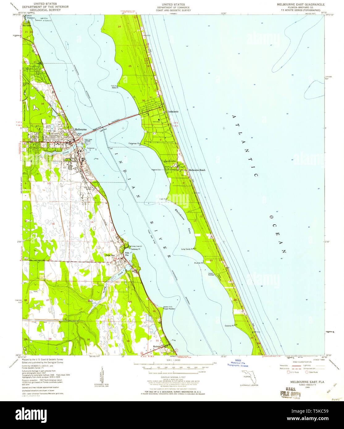 1900s Map Of Melbourne Fl - Usgs Topo Map Florida Fl Melbourne East 347437 1949 24000 Restoration T5KC59 
