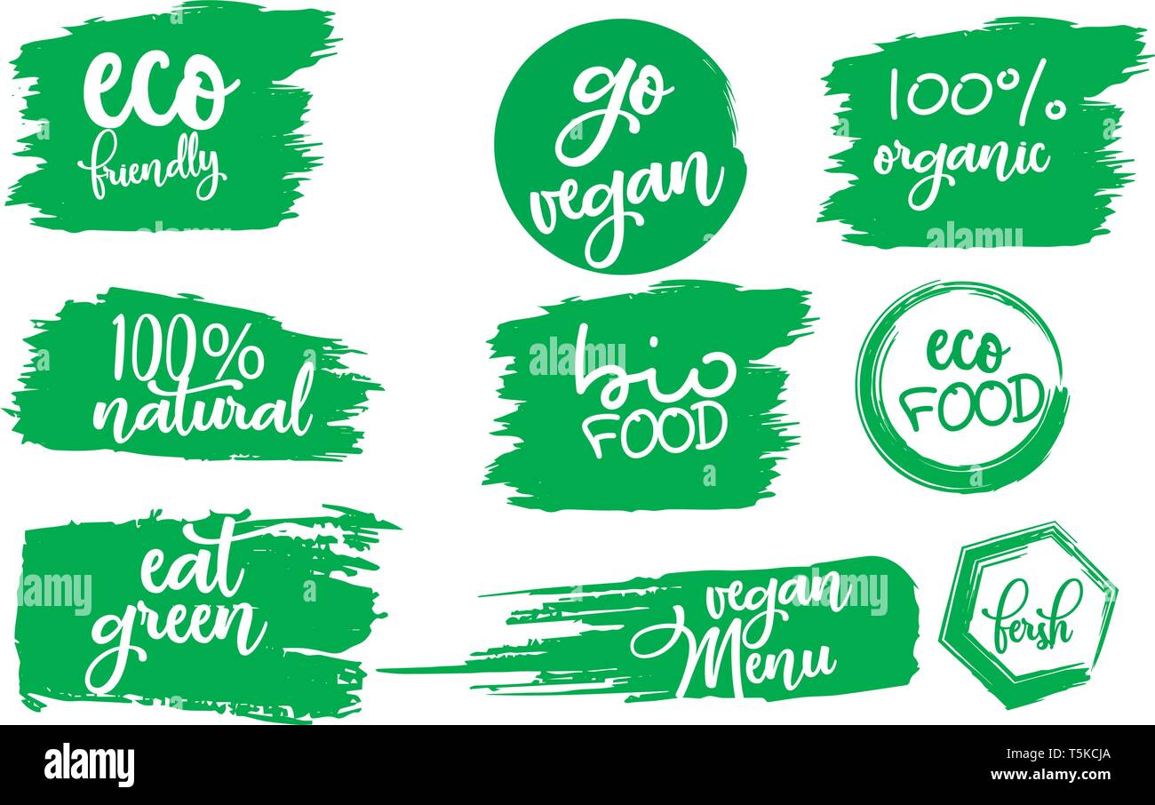 Eco bio organic vector labels Stock Vector Image & Art - Alamy