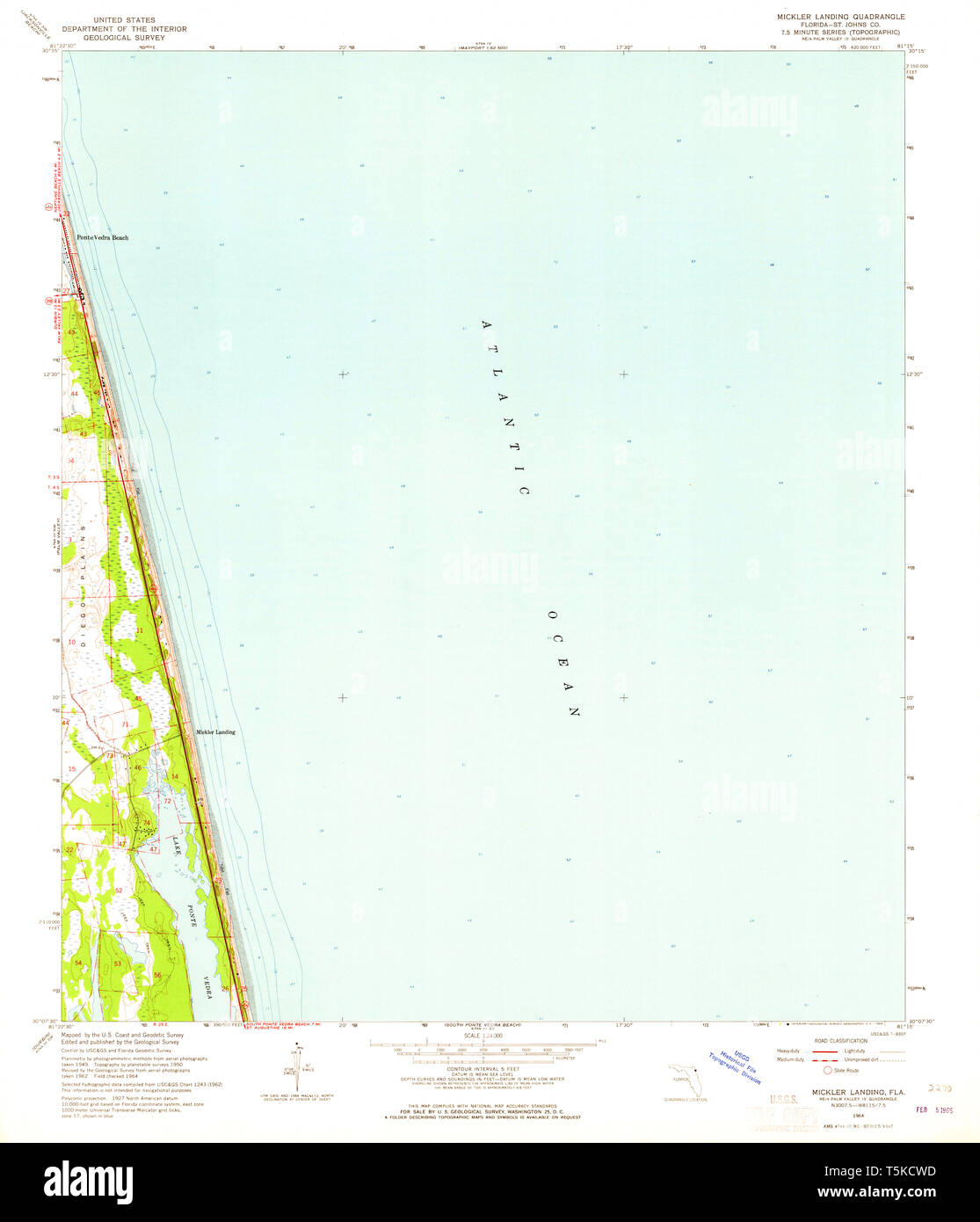 USGS TOPO Map Florida FL Mickler Landing 347482 1964 24000 Restoration