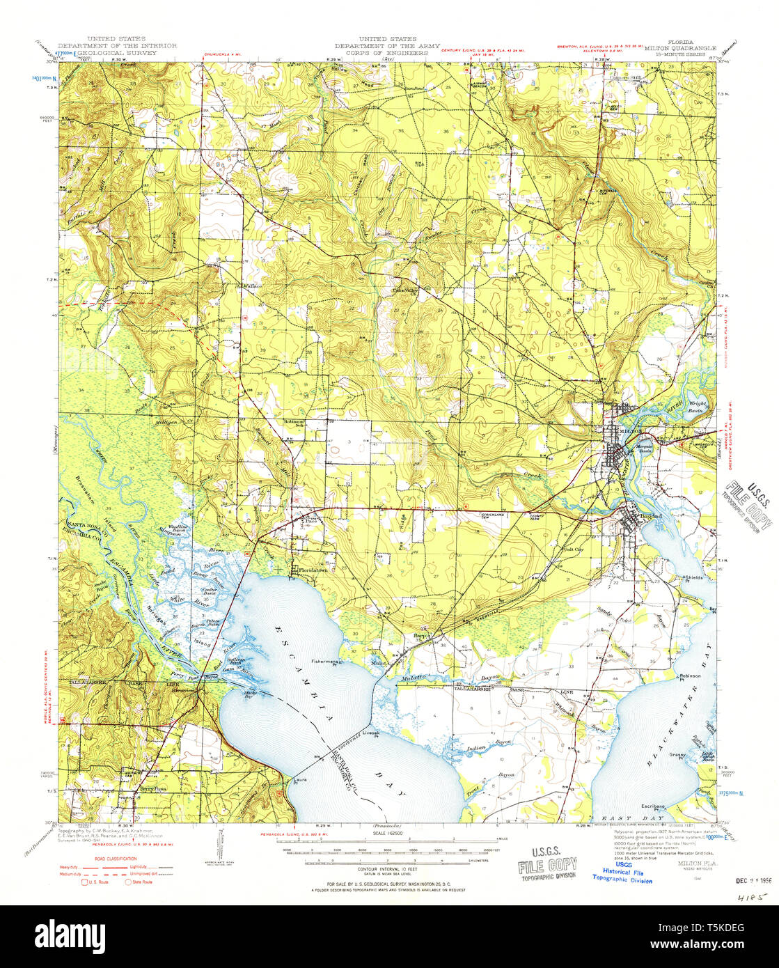 Milton florida map hi res stock - Usgs Topo Map Florida Fl Milton 347514 1941 62500 Restoration T5KDEG 