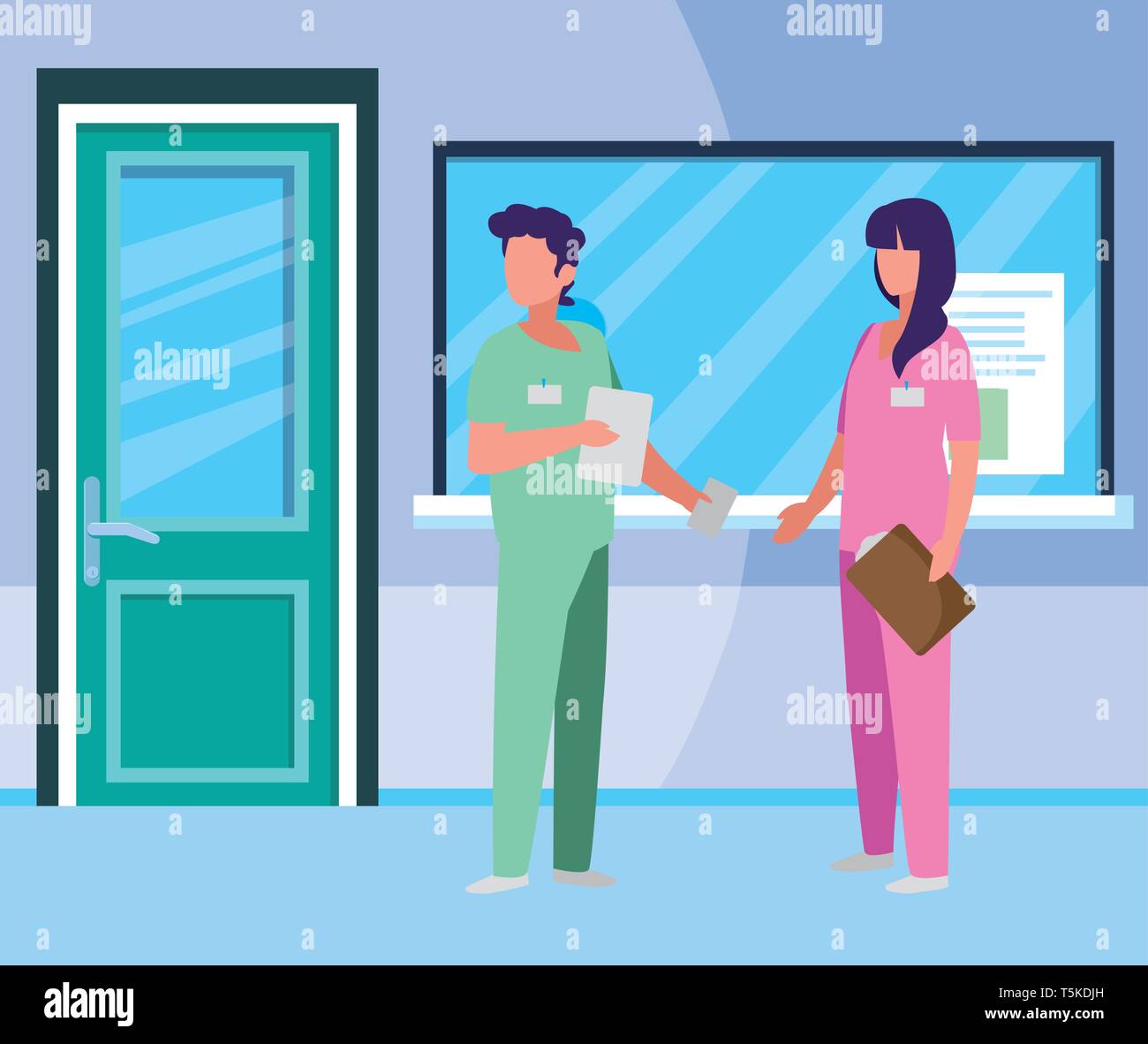 Hospital reception characters medical staff hi-res stock photography ...