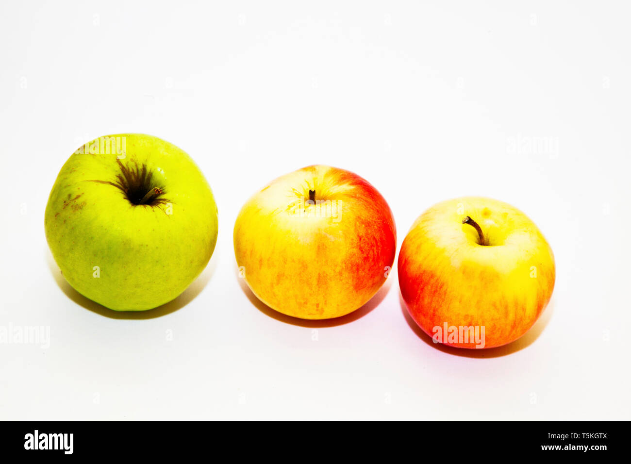 apples on the table, isolated Stock Photo