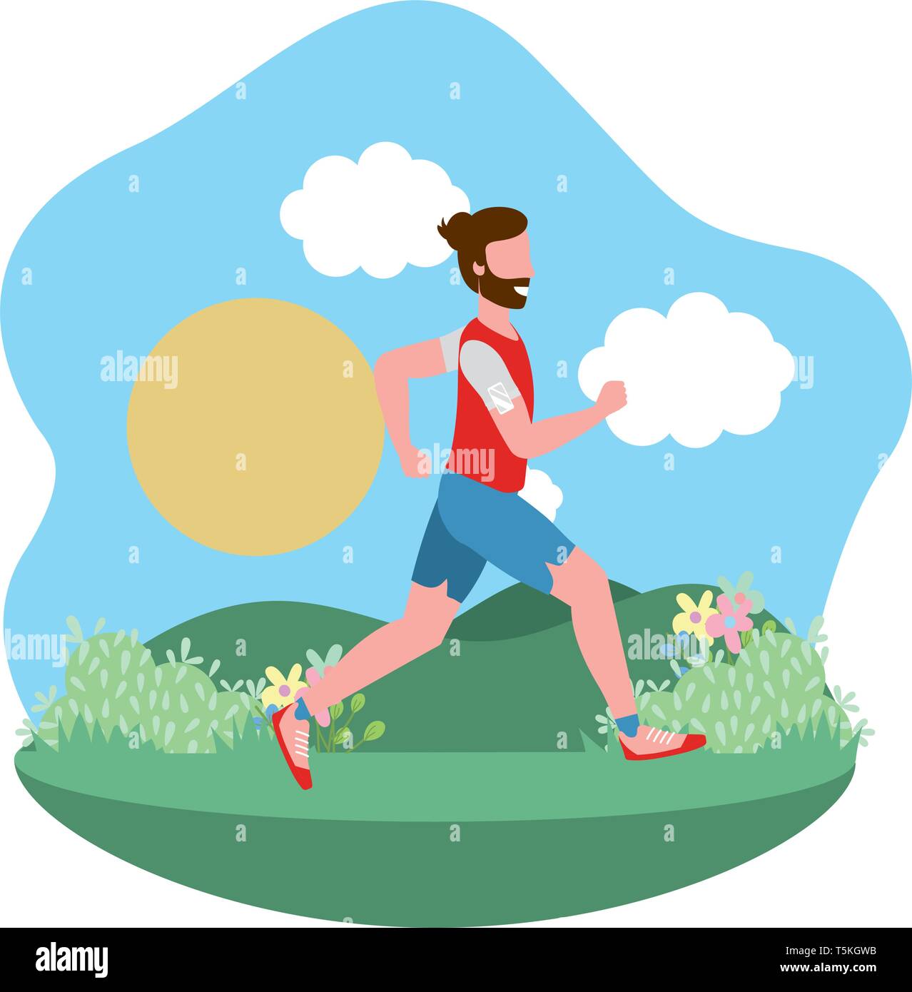 fitness exercise man running workout healthy fit lifestyle outdoor