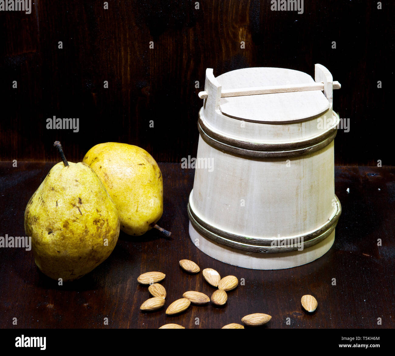 homemade food on a table, prosciutto, cheese, apples, Stock Photo