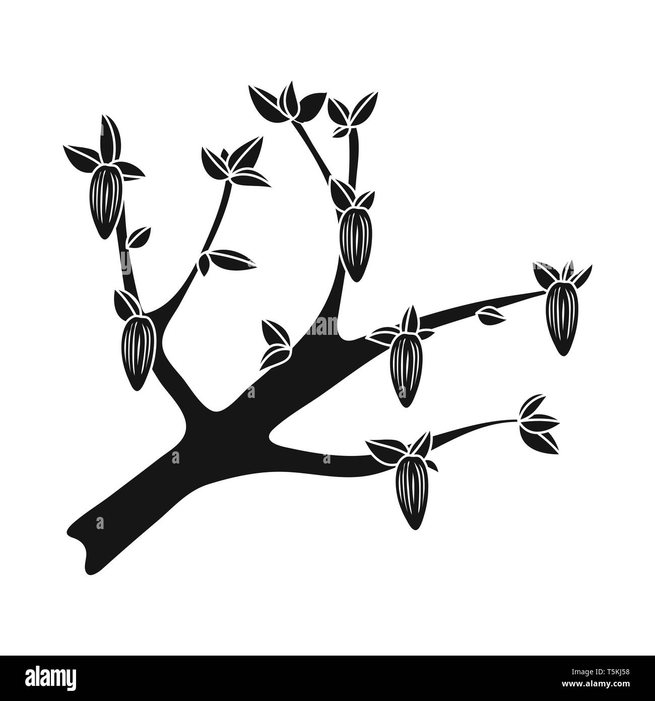 Vector illustration of tree and chocolate symbol. Collection of tree ...