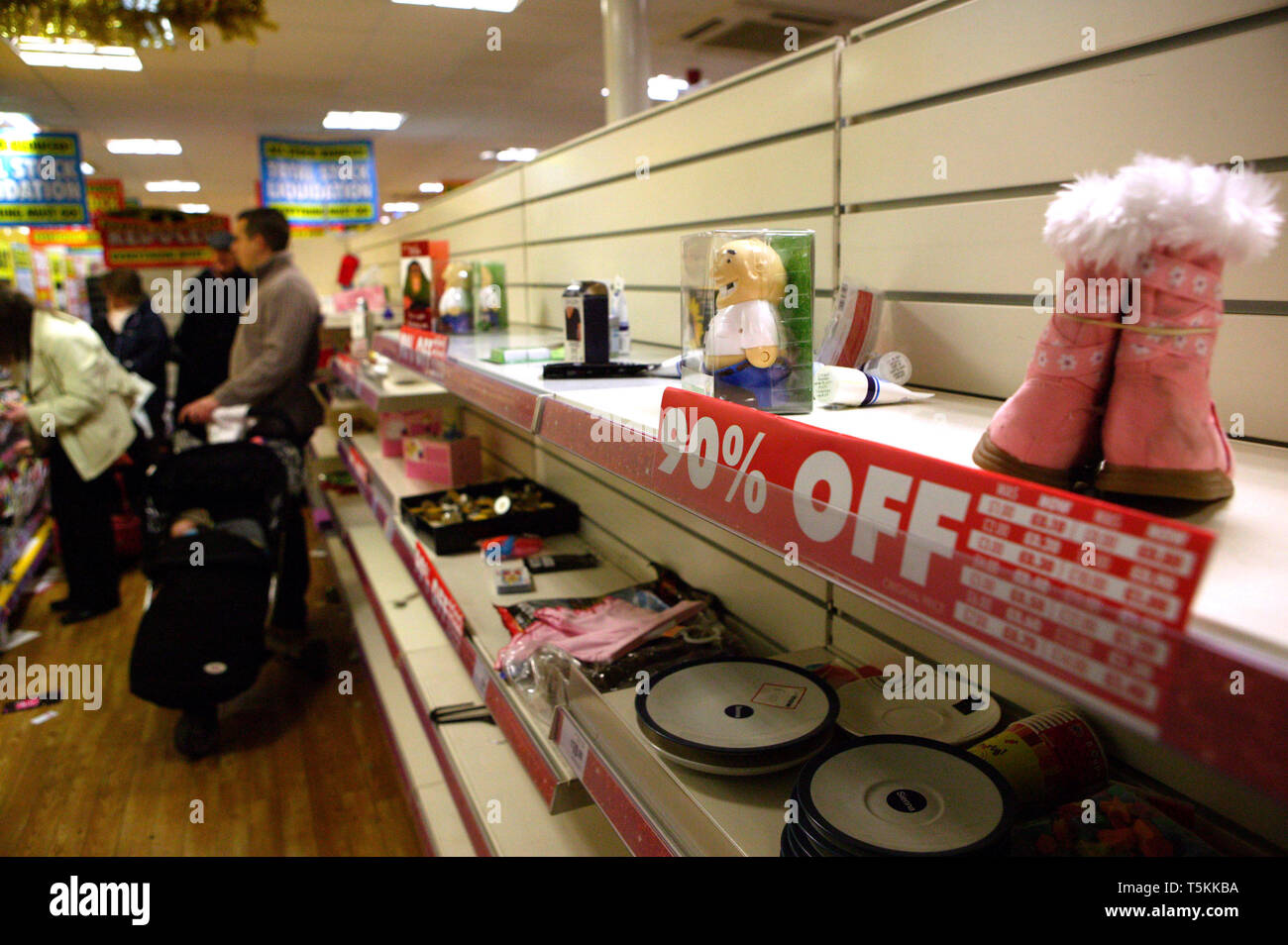 Customers getting final bargains moments Woolworths Stratford upon Avon