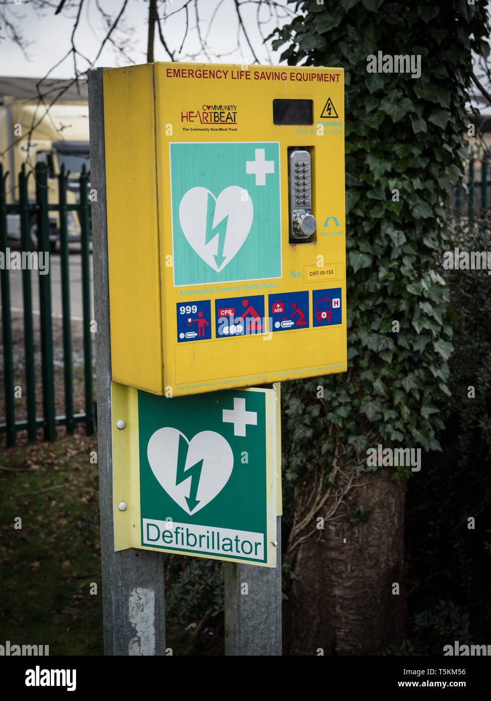 Emergency portable defibrillation aparatus Stock Photo