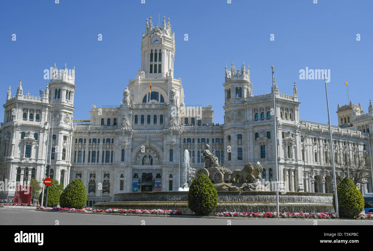 Palace of Cibeles in Madrid Stock Photo