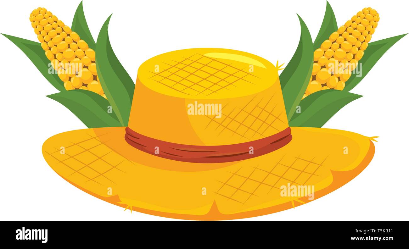 farm hat with corns cartoon vector illustration graphic design Stock Vector  Image & Art - Alamy