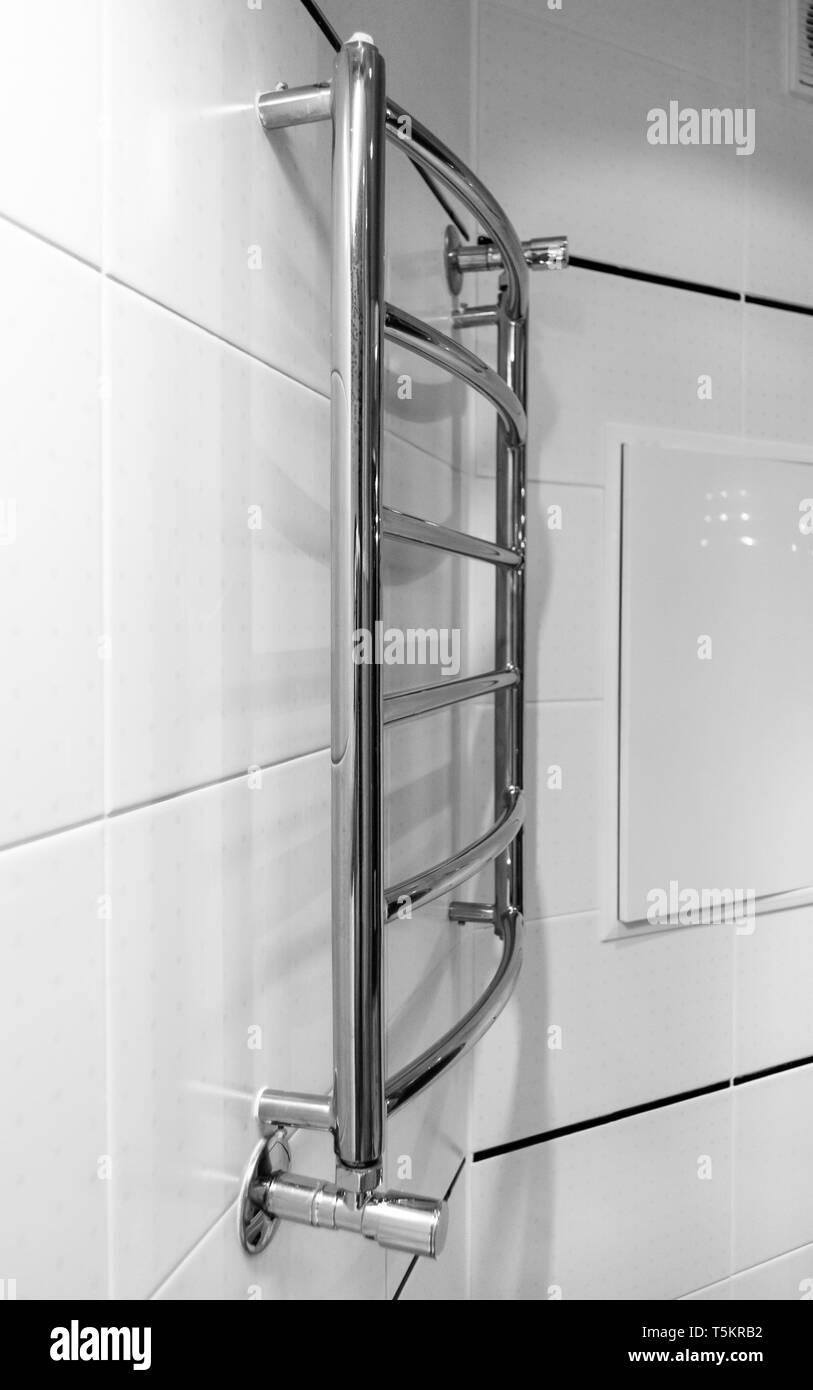 Elements of the bathroom interiormodern design, chrome details, parts