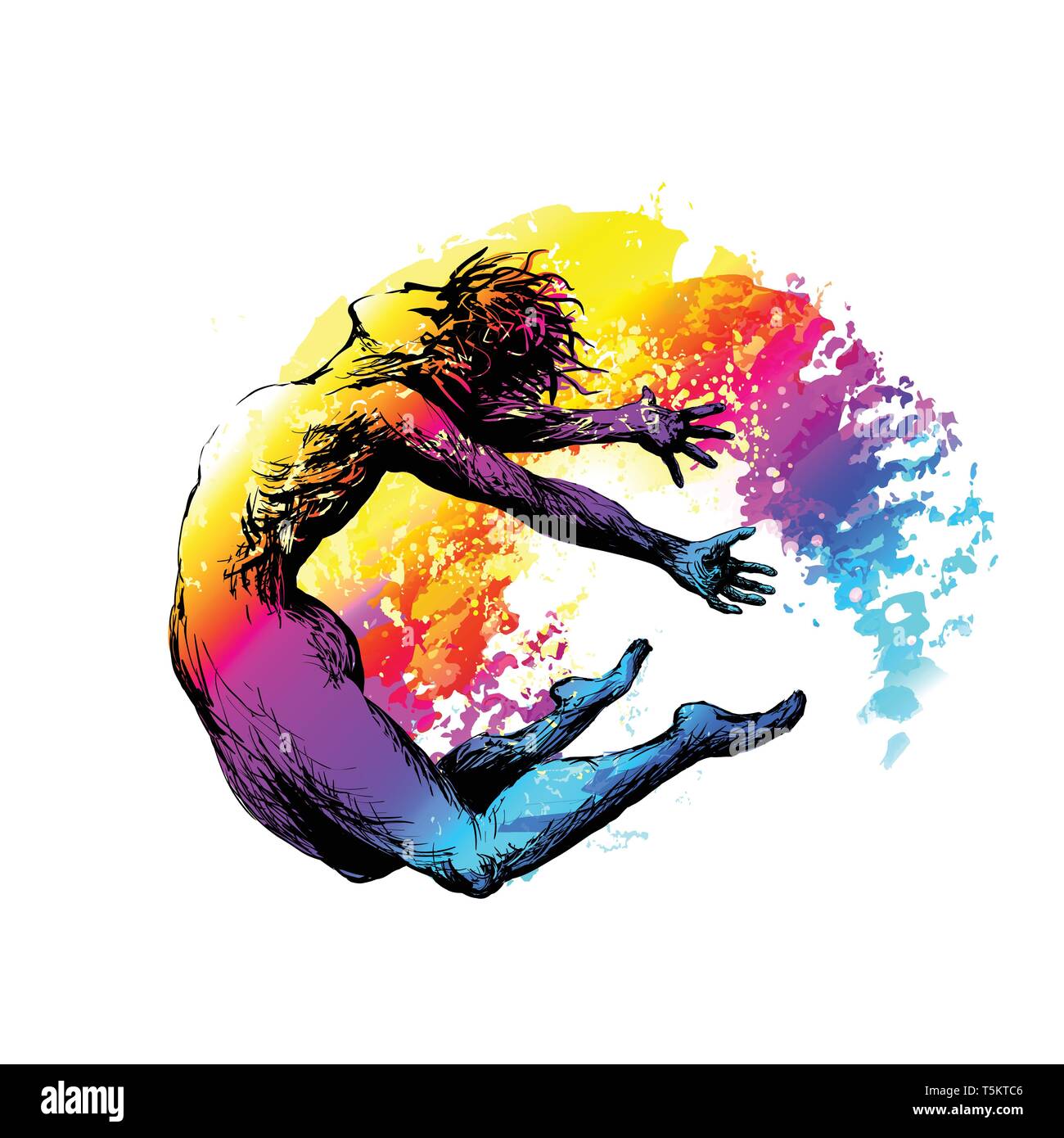 Hip hop break dancer Stock Vector