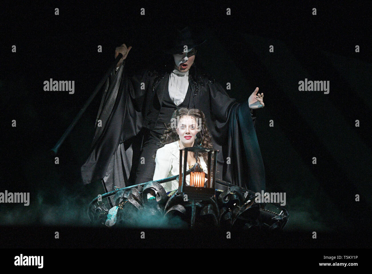 Singapore. 25th Apr, 2019. Actors perform during the media preview of the musical 'Phantom of the Opera' at the Marina Bay Sands Theatre in Singapore on April 25, 2019. Credit: Then Chih Wey/Xinhua/Alamy Live News Stock Photo