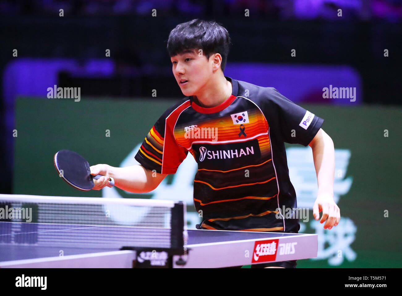 HUNGEXPO Budapest Fair Center, Budapest, Hungary. 25th Apr, 2019. An  Jaehyun (KOR), APRIL 25, 2019 - Table Tennis : 2019 World Table Tennis  Championships Men's singles 16 Round match at HUNGEXPO Budapest