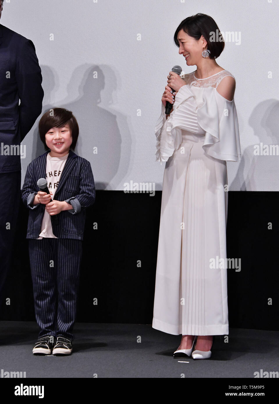 Japanese actress Ryoko Hirosue attends a press conference for "The House of the Sun" at United cinema Toyosu in Tokyo, Japan on April 25, 2019. Credit: AFLO/Alamy Live News Stock Photo