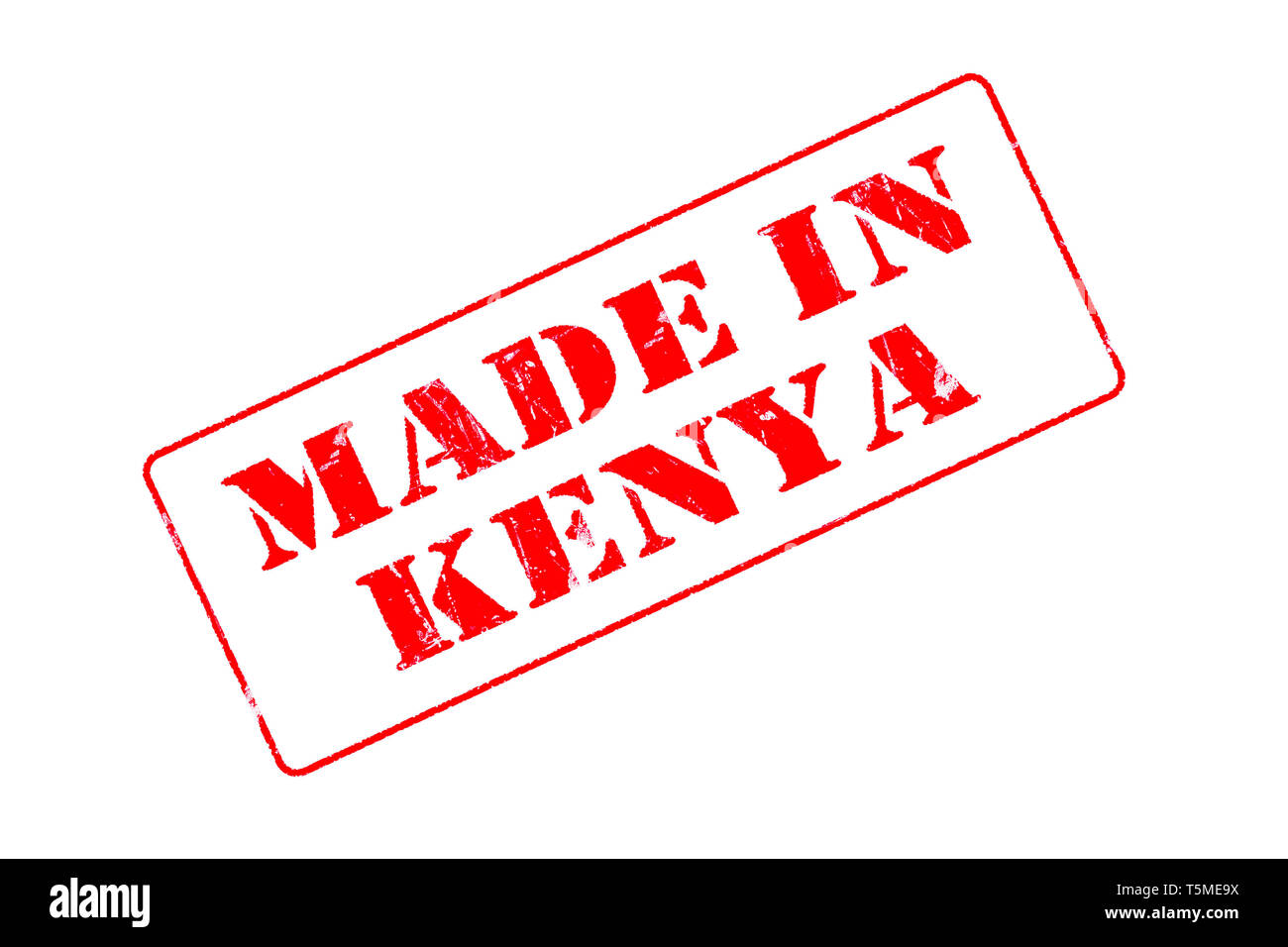 Rubber stamp with red ink on white background concept reading Made In