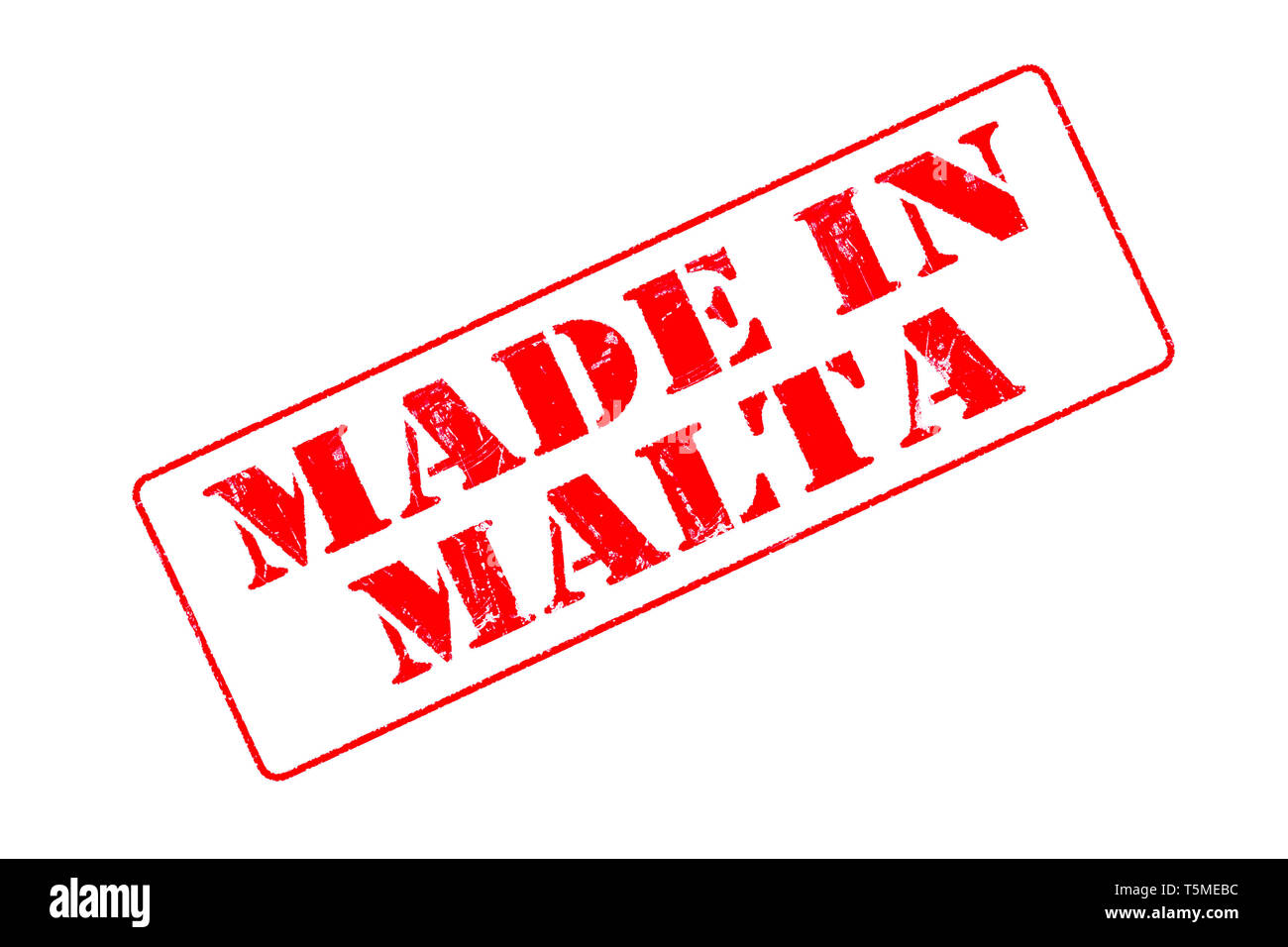 Rubber stamp with red ink on white background concept reading Made In