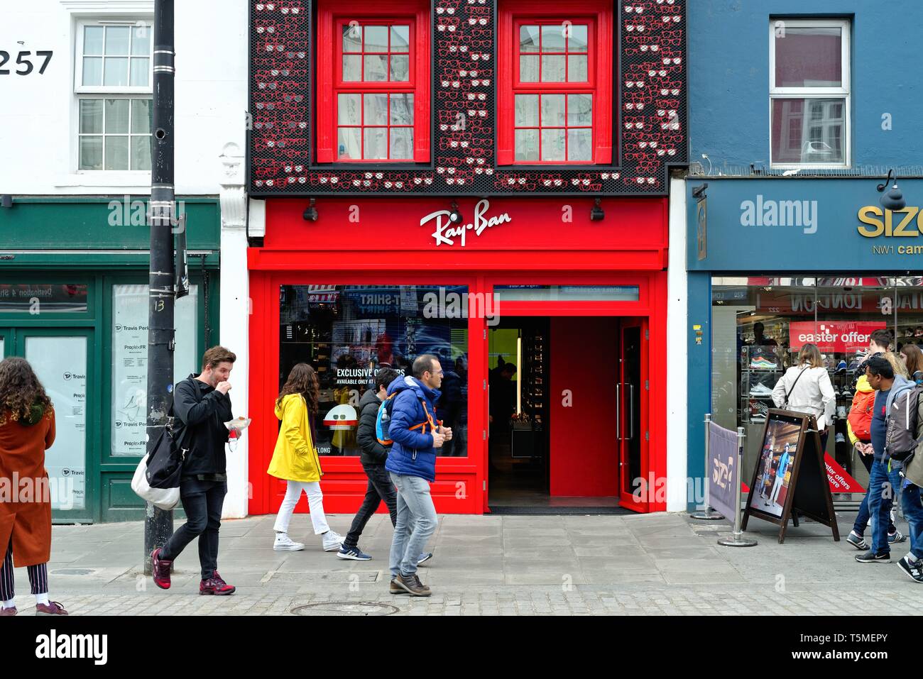 The Ray Ban colourful shop front on 