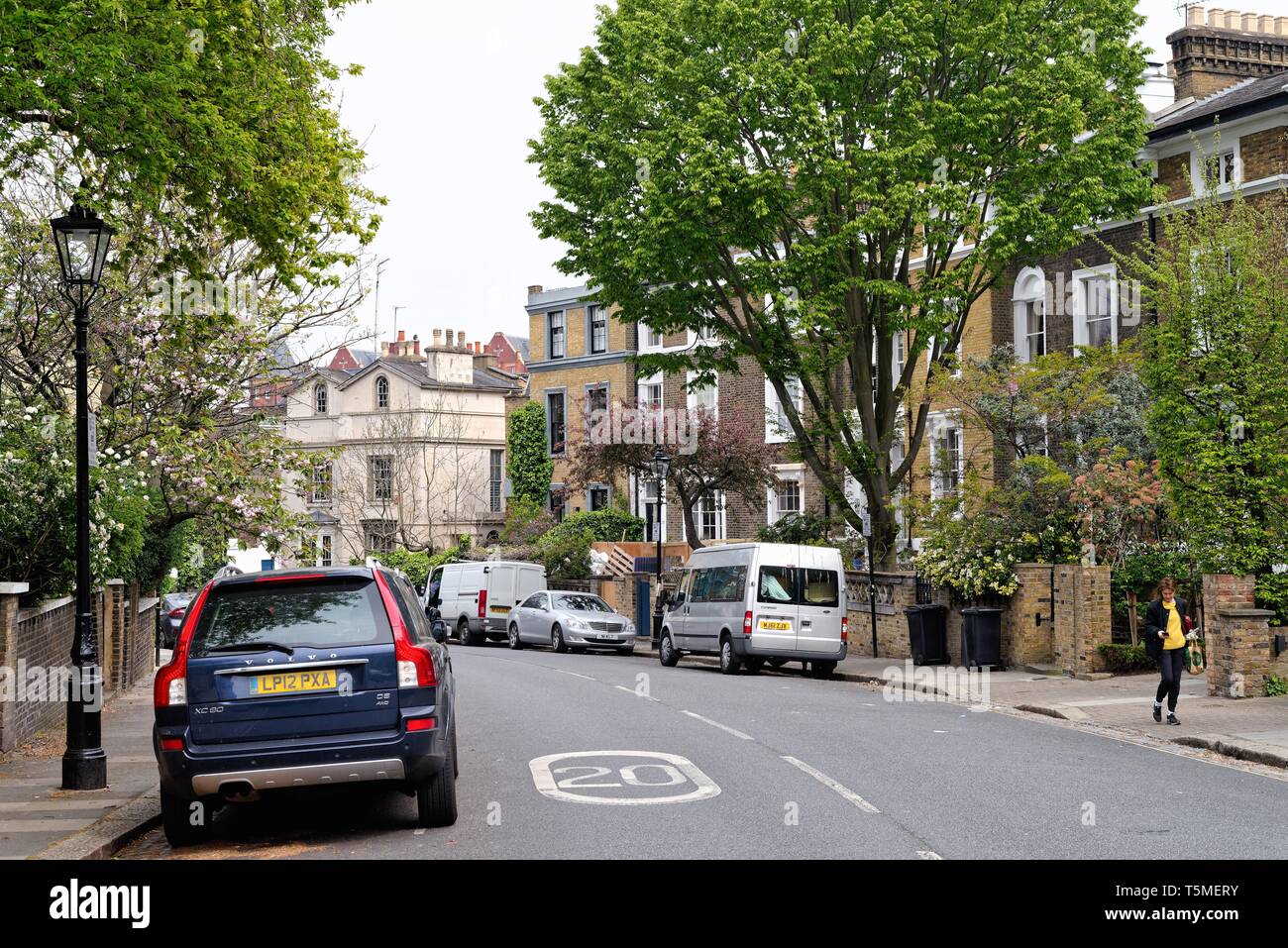 Exclusive houses on Gloucester Crescent, Camden Town North London