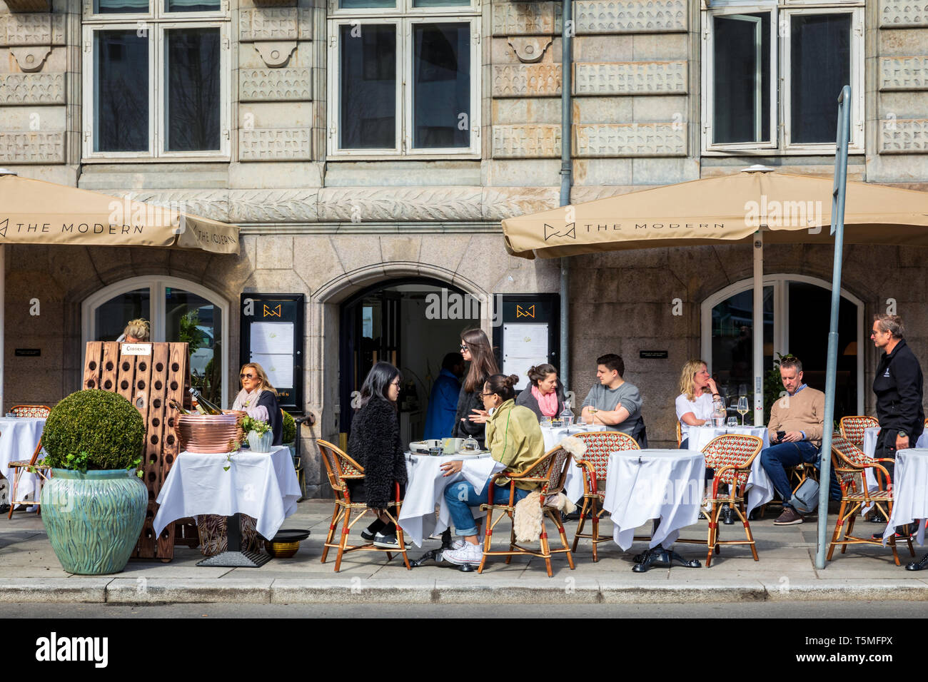 People at The Modern Cafe & Brasserie, Copenhagen, Denmark Stock Photo