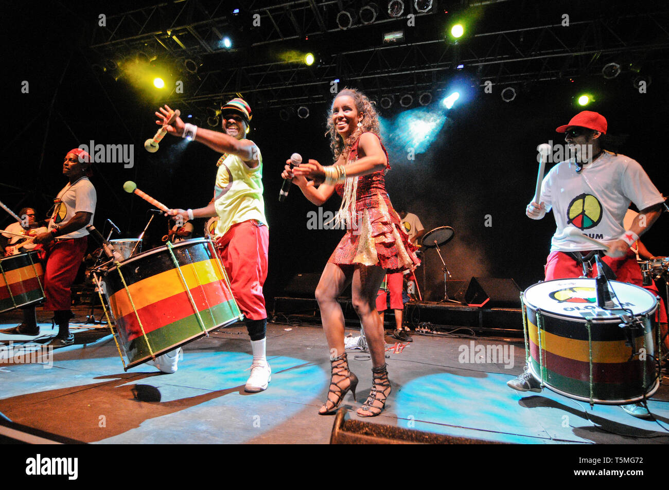 Olodum, brazilian percussion band Stock Photo