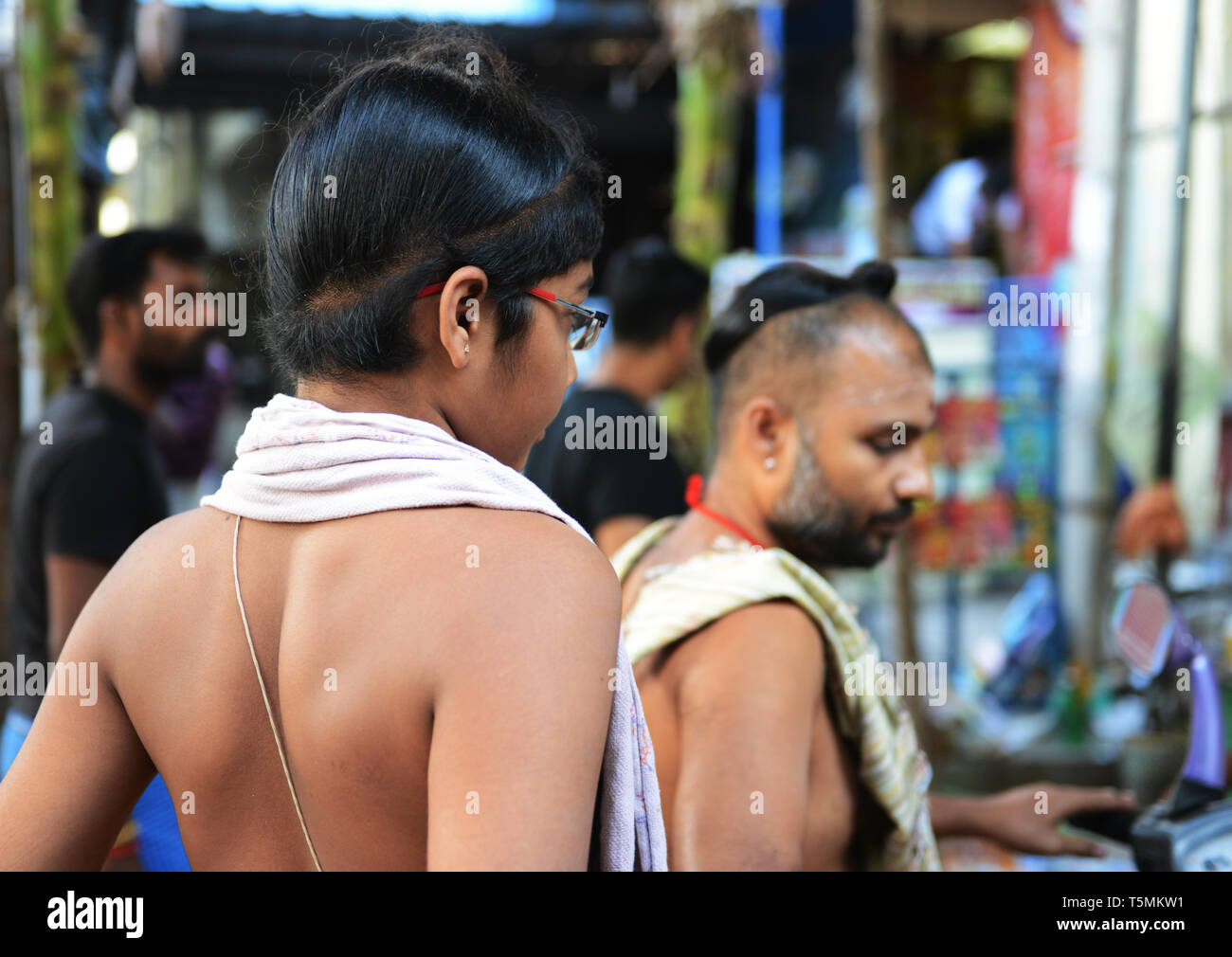 Dikshitar Brahmins at the Thillai Natarajah temple in Chidambaram, India. Stock Photo