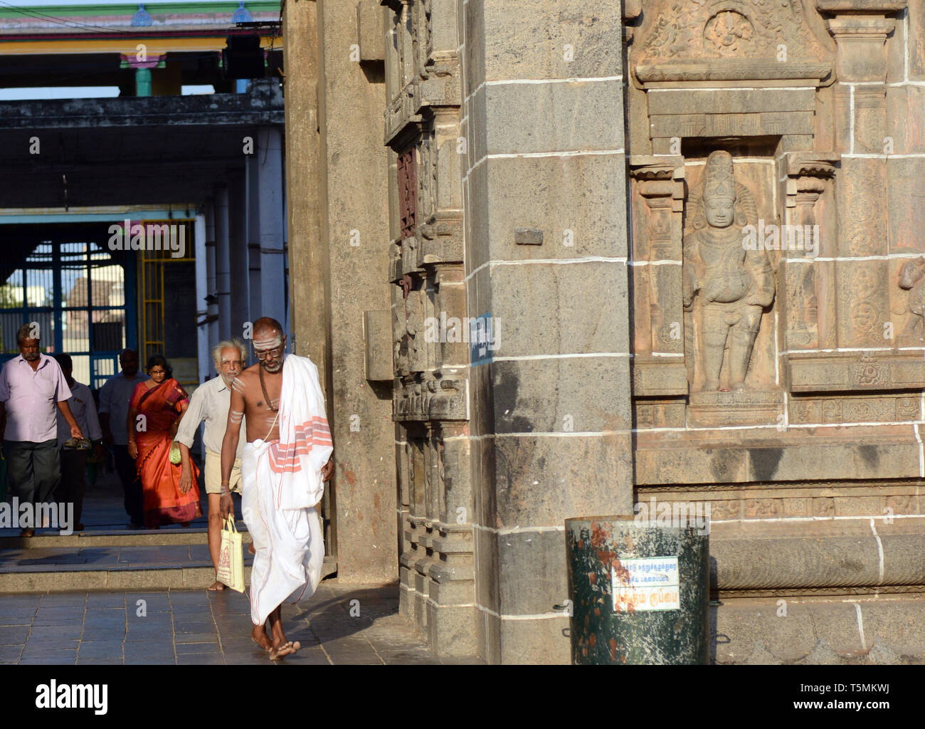 Dikshitar Brahmins at the Thillai Natarajah temple in Chidambaram, India. Stock Photo