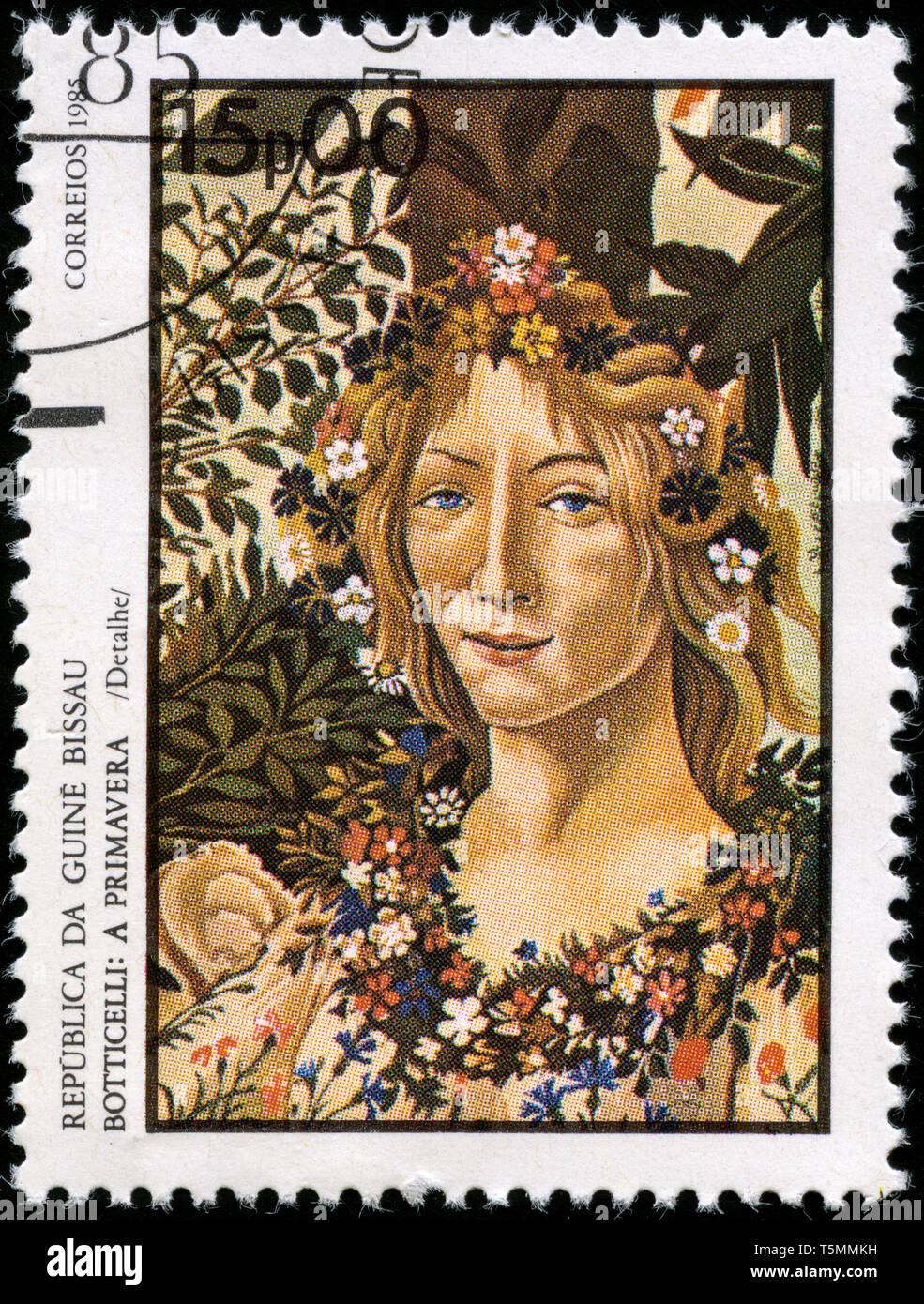 Postage stamp from Guinea-Bissau in the International Philatelic Exhibition - Italy 85 Stock Photo