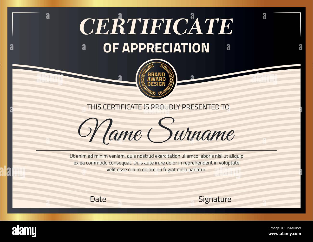 Vector certificate template. Illustration Certificate In A22 Size In Certificate Template Size