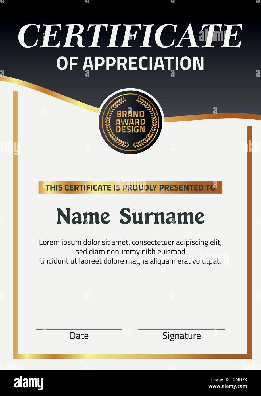 Vector certificate template. Illustration Certificate In A24 Size Regarding Promotion Certificate Template