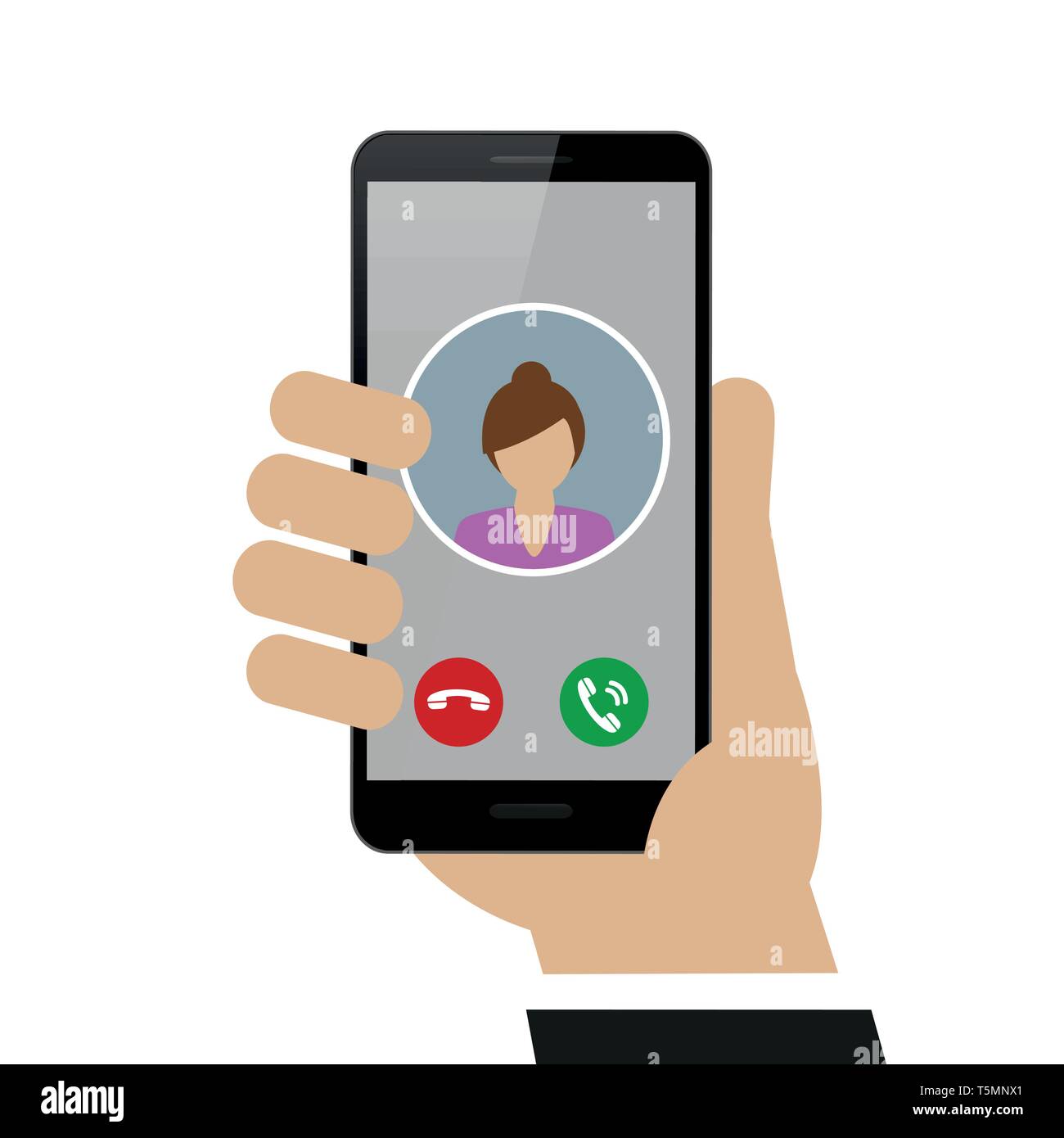 man is calling a woman with smartphone avatar isolated on white background vector illustration EPS10 Stock Vector