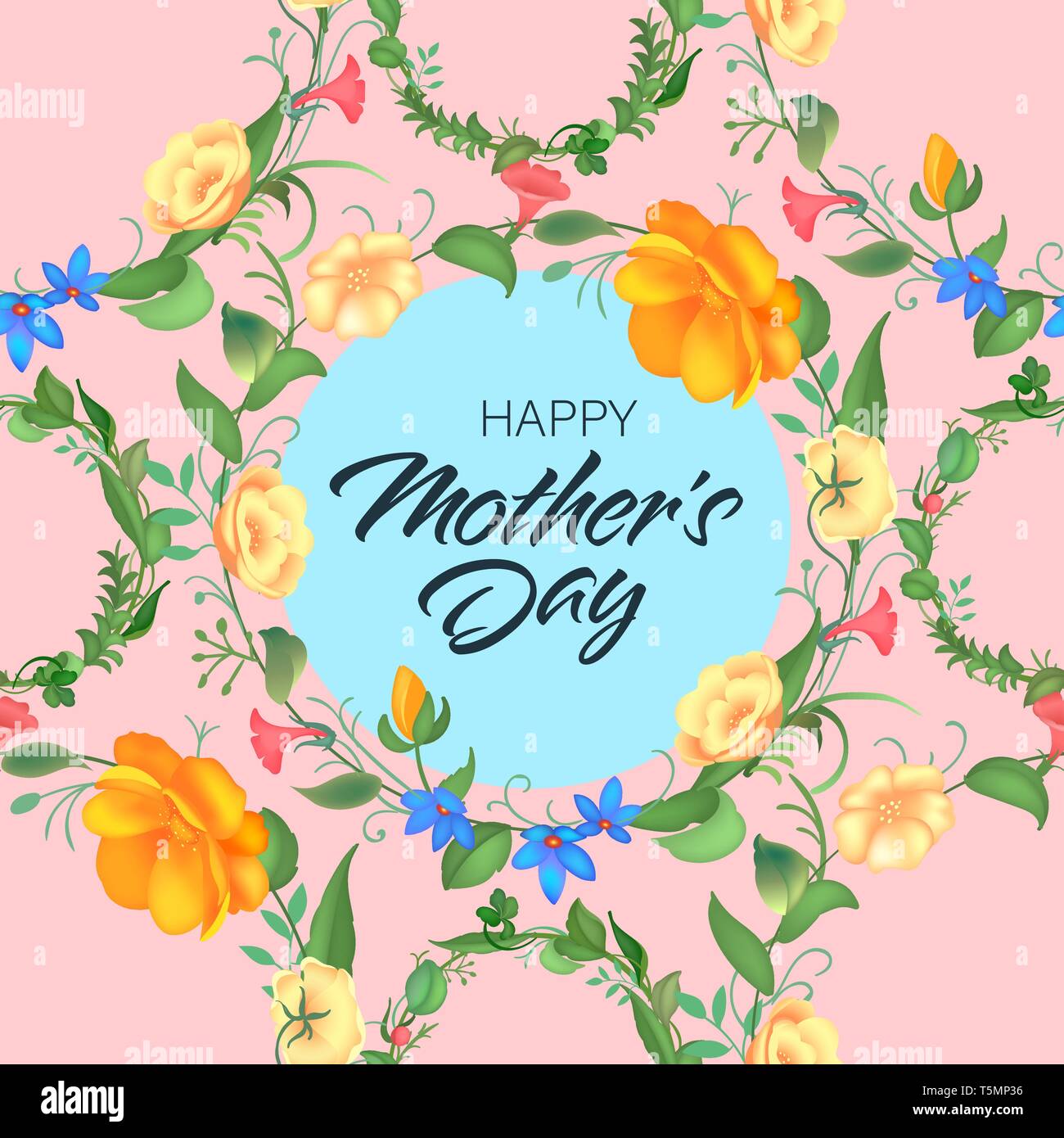 Mother's Day Card. Happy Mother's Day. Flower Card. Card For Mom
