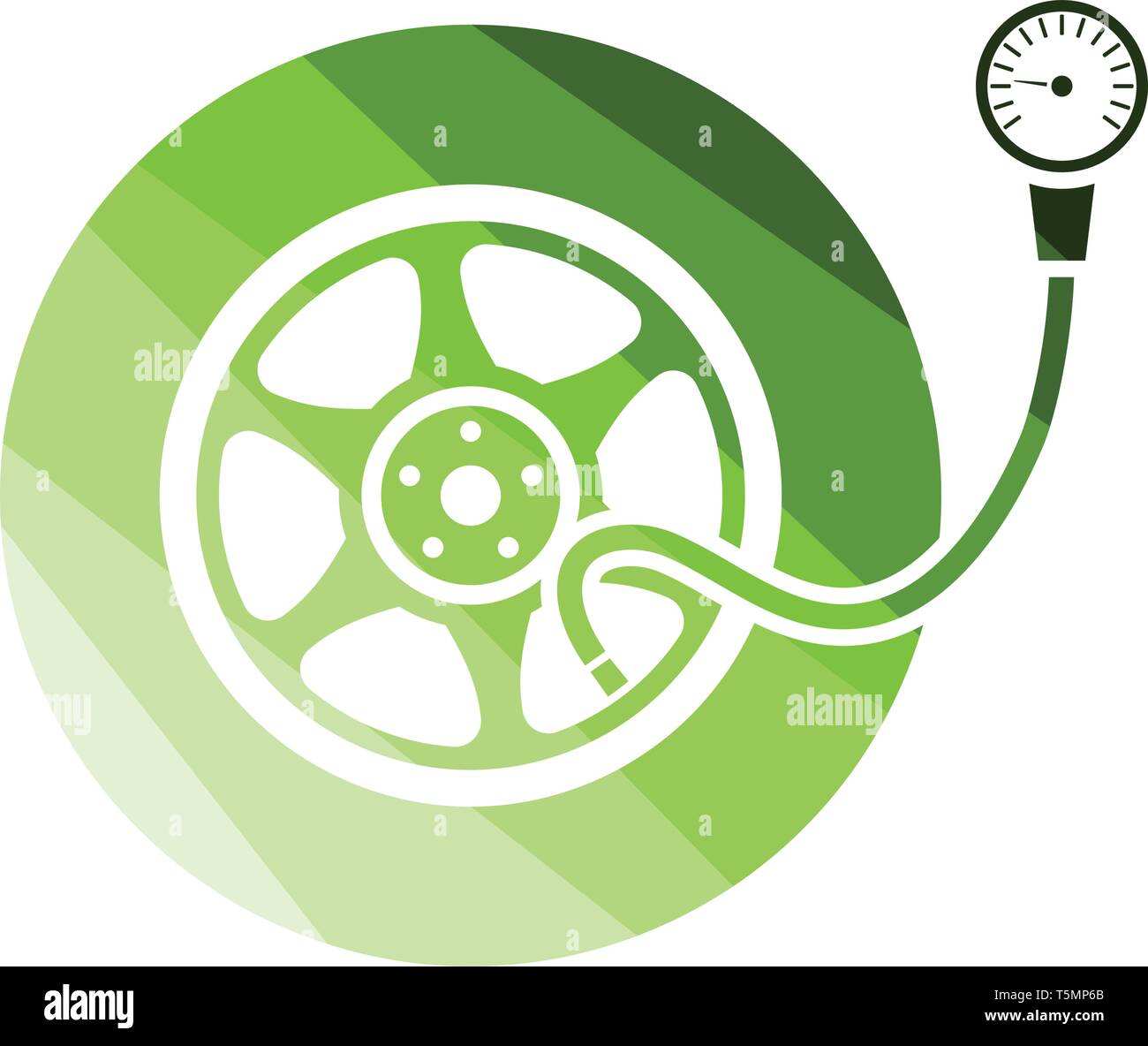 Tire pressure gage icon. Flat color design. Vector illustration Stock ...