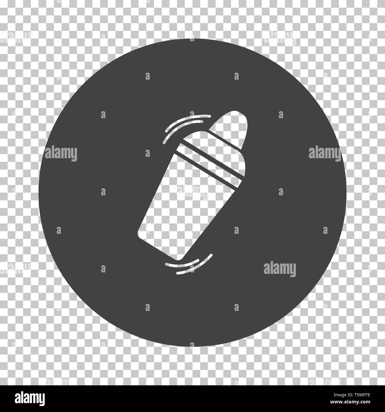 Bar shaker icon. Subtract stencil design on tranparency grid. Vector illustration. Stock Vector