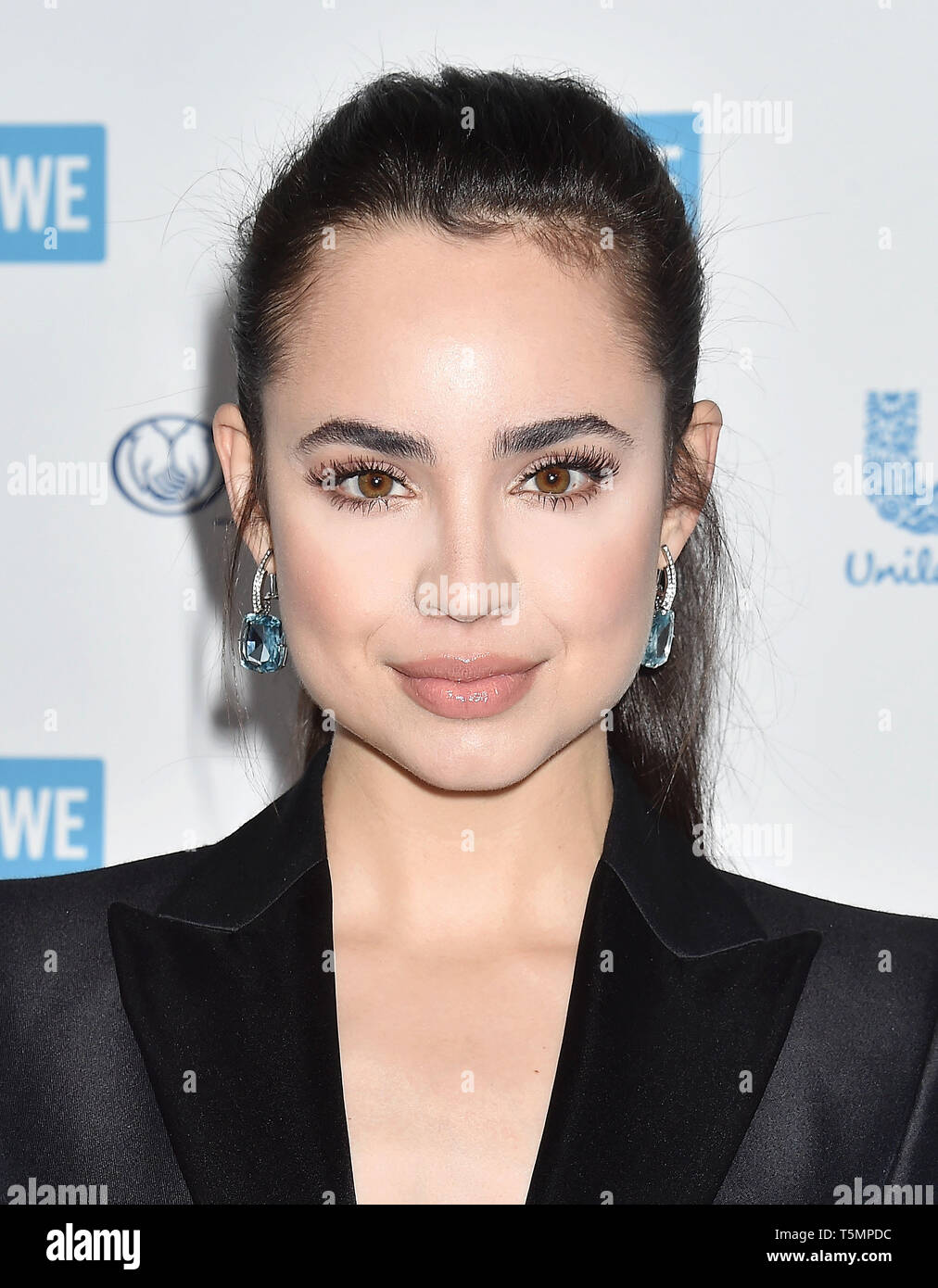 INGLEWOOD, CA - APRIL 25: Sofia Carson arrives at the WE Day California 2019 at The Forum on April 25, 2019 in Inglewood, California. Stock Photo