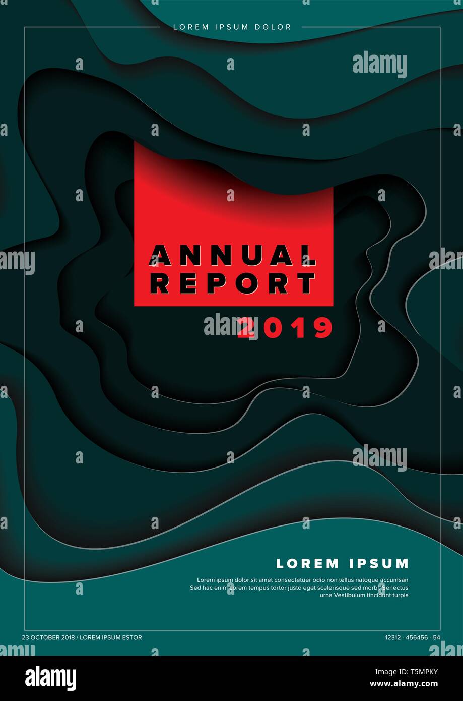 Vector abstract annual report cover template with sample text and ...