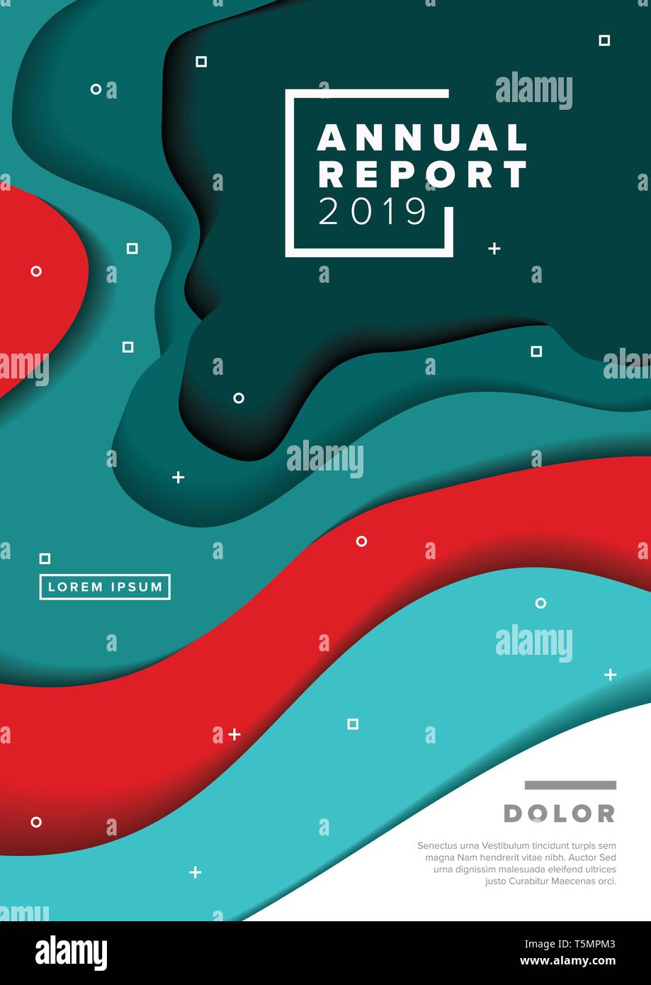 Vector abstract annual report cover template with sample text and ...