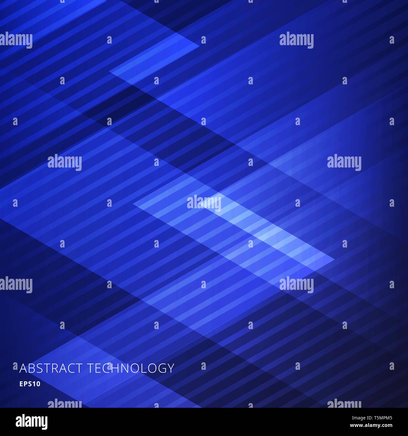 Abstract elegant geometric triangles blue background with diagonal ...
