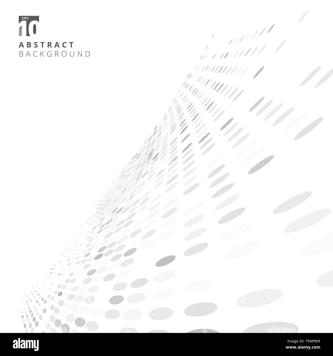 Abstract dots pattern halftone white and gray perspective background texture. vector illustration Stock Vector