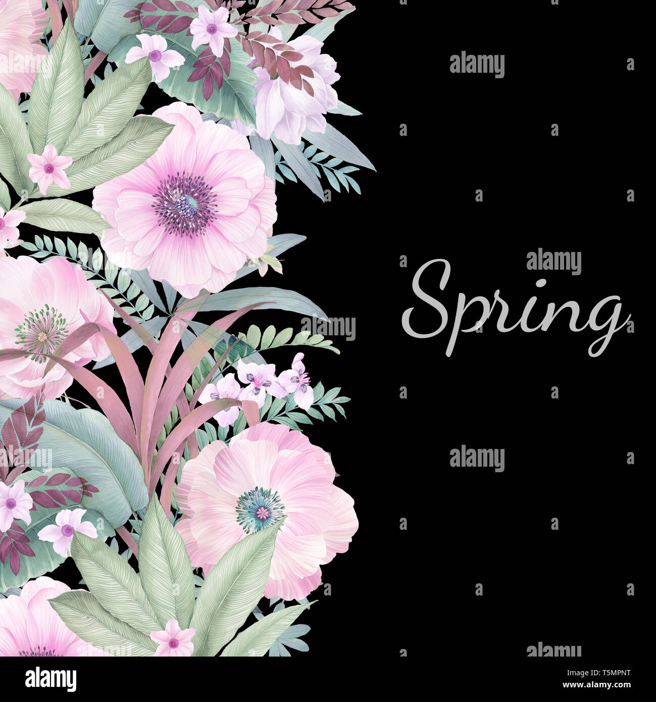 Elegant watercolor hand painted flower Stock Photo - Alamy