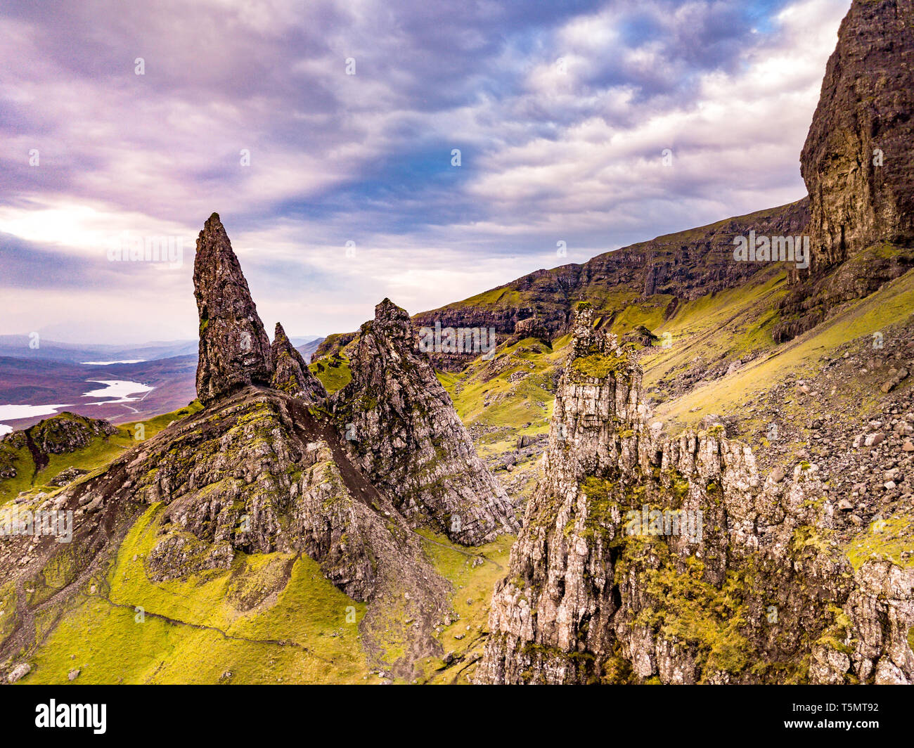 Aerial view of Old man of Storr Isle of Skye Scotland Stock Photo Alamy
