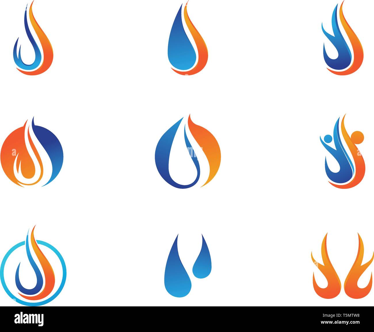 Fire flame Logo Template vector icon Oil, gas and energy logo concept ...