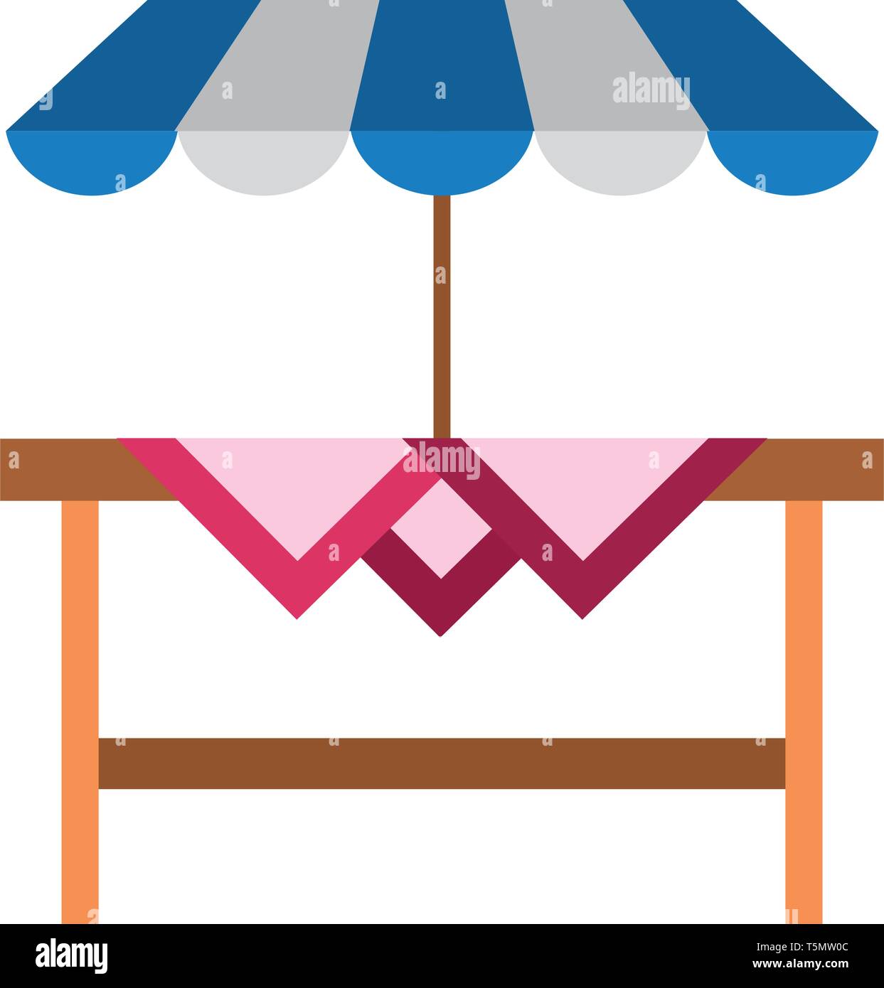 Picnic table with umbrella flat Stock Vector Image & Art - Alamy