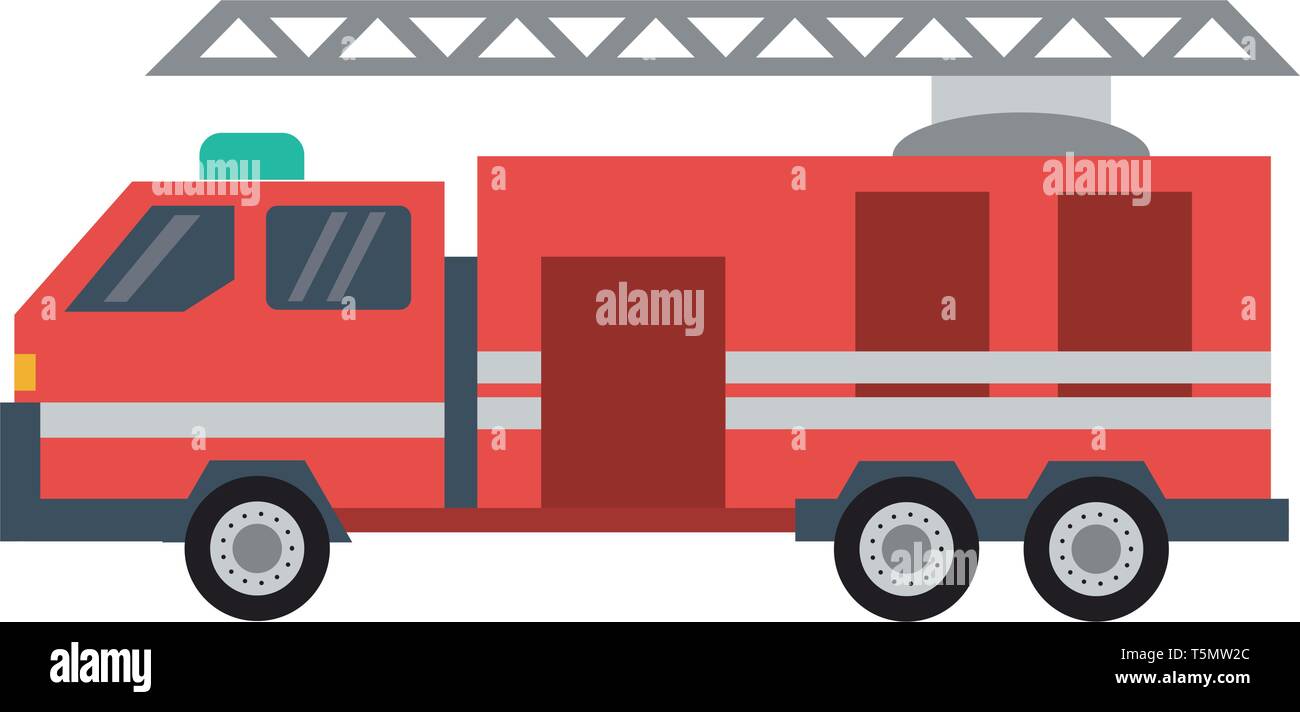 Firetruck vehicle isolated flat Stock Vector Image & Art - Alamy