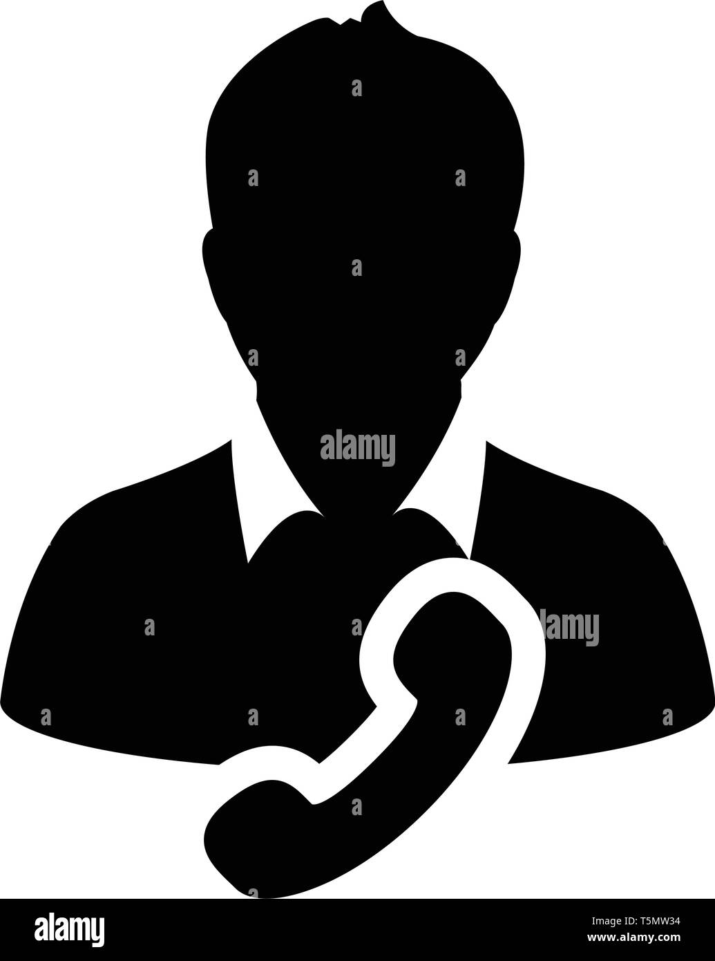 Help Desk icon vector male user person profile avatar with phone symbol ...