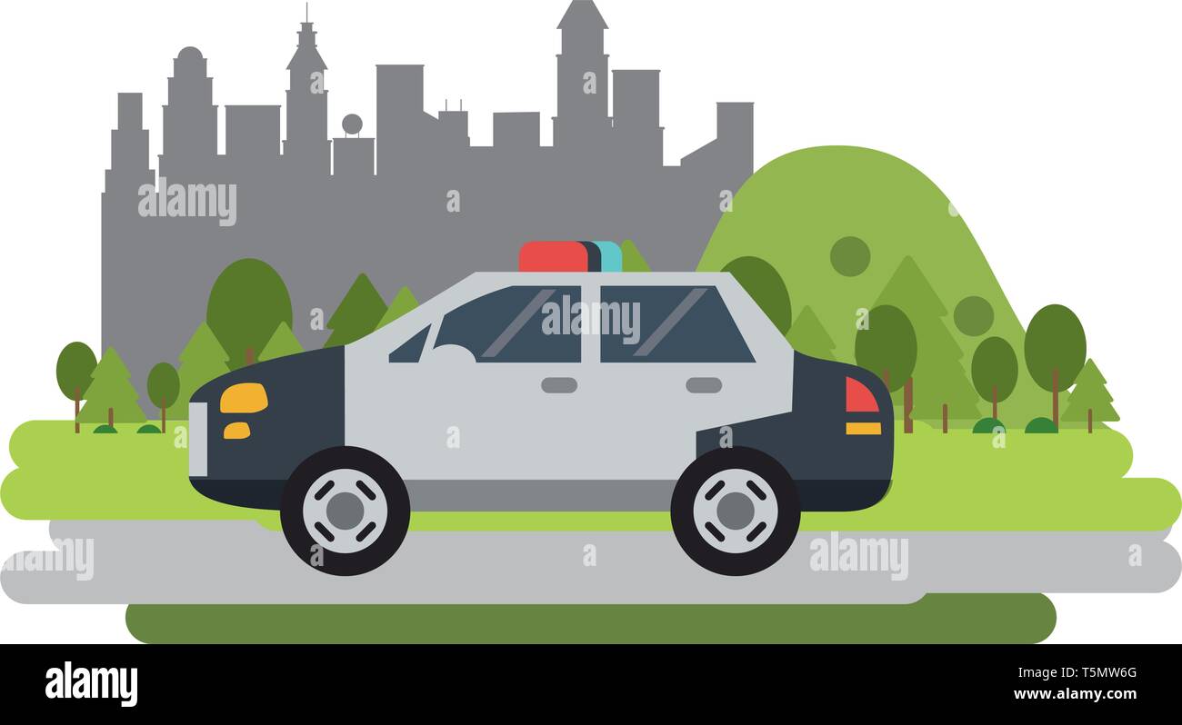 Police car vehicle isolated flat Stock Vector Image & Art - Alamy