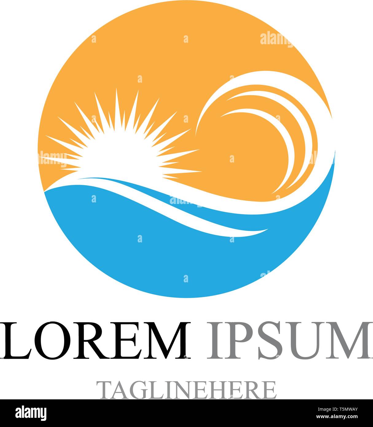 Water wave and sun icon vector illustration design logo Stock Vector ...