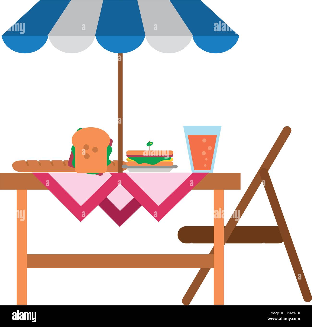 Picnic basket with food products flat Stock Vector Image & Art - Alamy